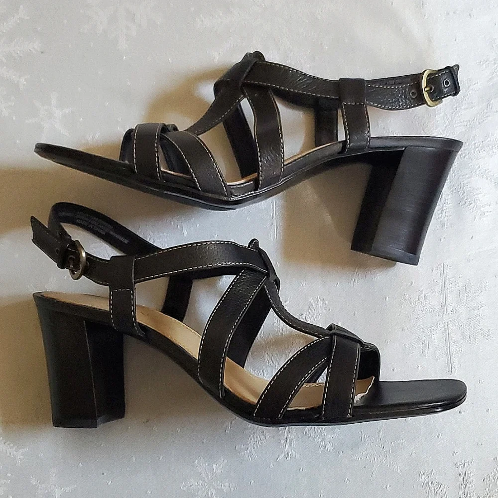 Liz Claiborne Kelly Flex Leather Upper Strappy Buckle Heels Women's Size 10M - Picture 11 of 12